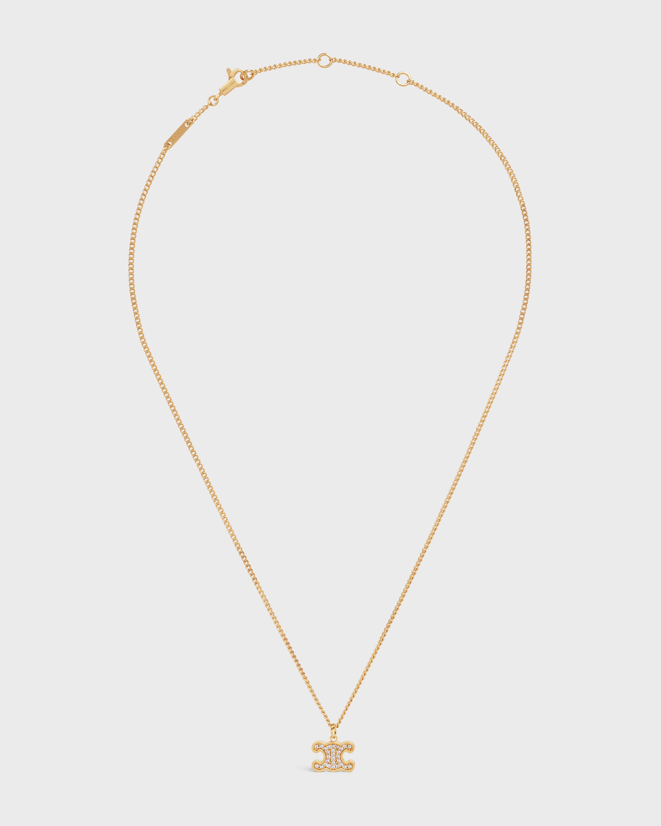 Triomphe Rhinestone Necklace in Brass with Gold Finish and