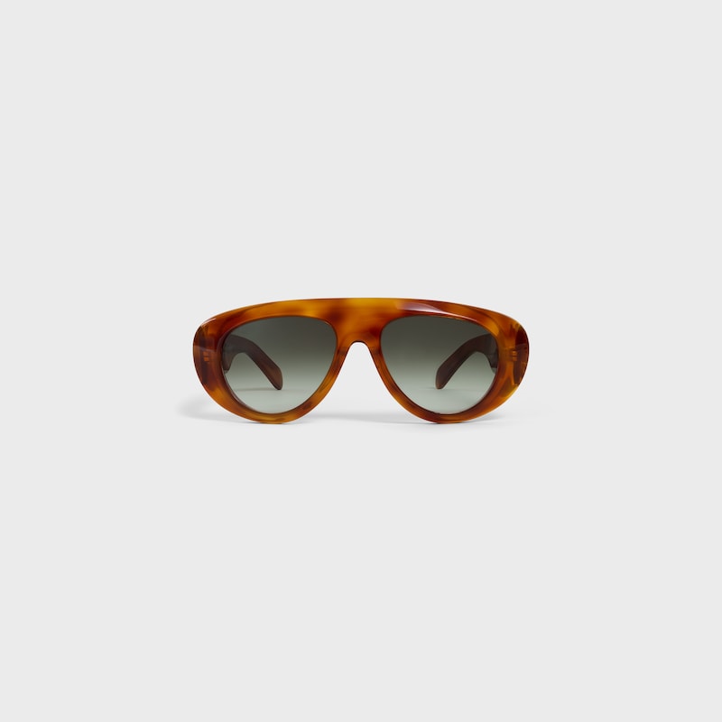 Triomphe Stamp 01 sunglasses in Acetate - Flamed Havana -  - 1 | CELINE