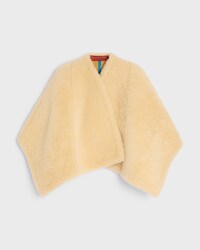 cape IN lambskin shearling - CAMEL / CREAM -  - 1 | CELINE