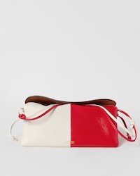 TRIO EAST WEST EM PELE DE CORDEIRO E PELE DE CORDEIRO BRILHANTE - BRANCO CREME / VERMELHO CHILI - BOLSAS CROSS-BODY - 1 | CELINE