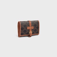 JEWELRY POUCH IN TRIOMPHE CANVAS AND CALFSKIN - TAN - TRAVEL SPRAYS - 2 | CELINE