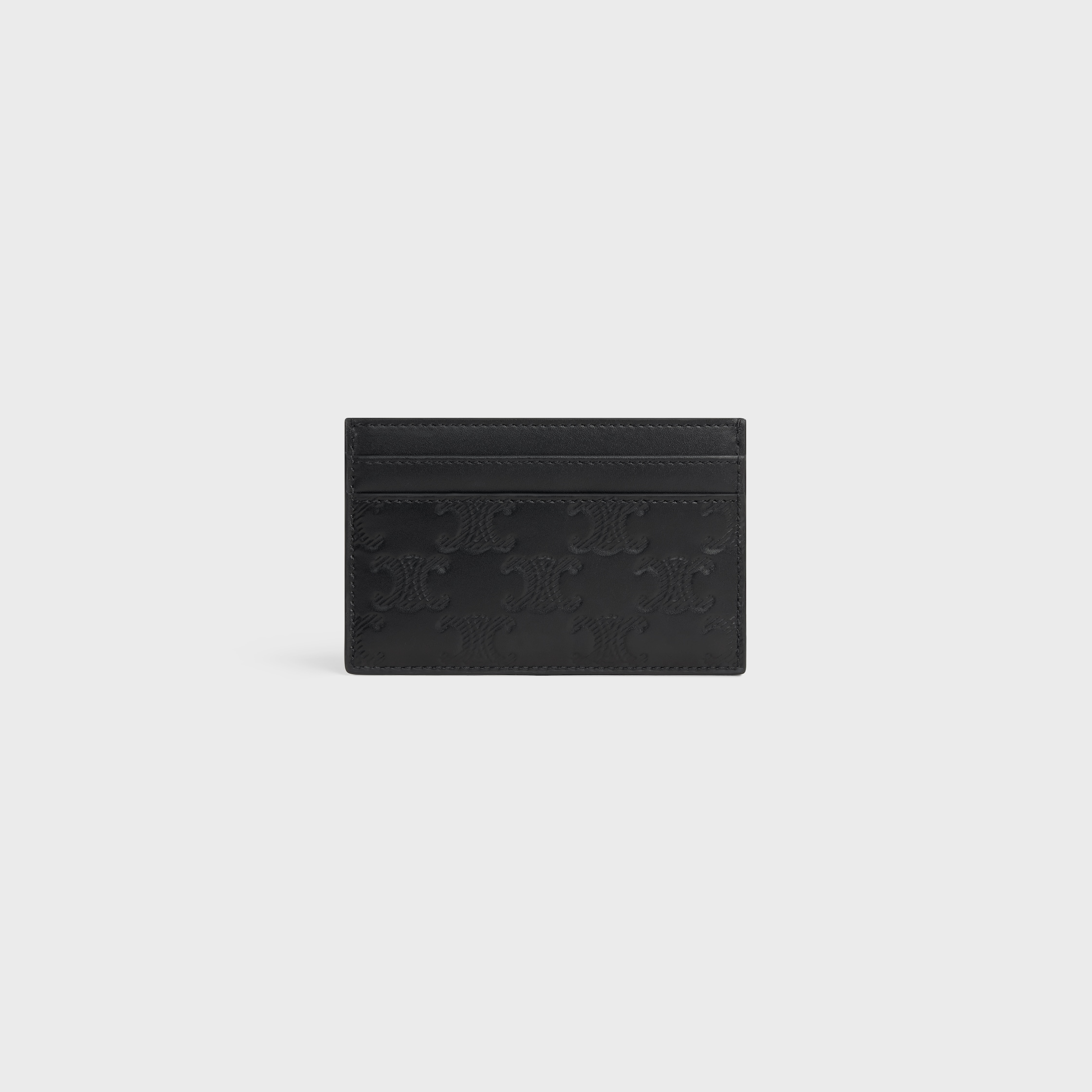 CARD HOLDER IN Calfskin with triomphe embossed - BLACK | CELINE