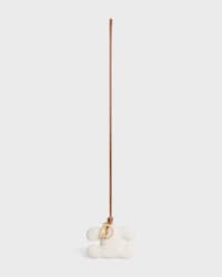 TRIOMPHE pom-pom keyring in COTTON CROCHET with Gold Finishing - NATURAL - ACCESSORIES - 1 | CELINE