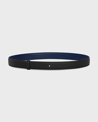 Reversible Strap 25MM IN Smooth and Grained Calfskin - DEEP NAVY / BLACK -  - 2 | CELINE