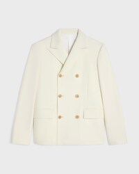 tailored jacket IN stretch wool gabardine - WHITE -  - 1 | CELINE