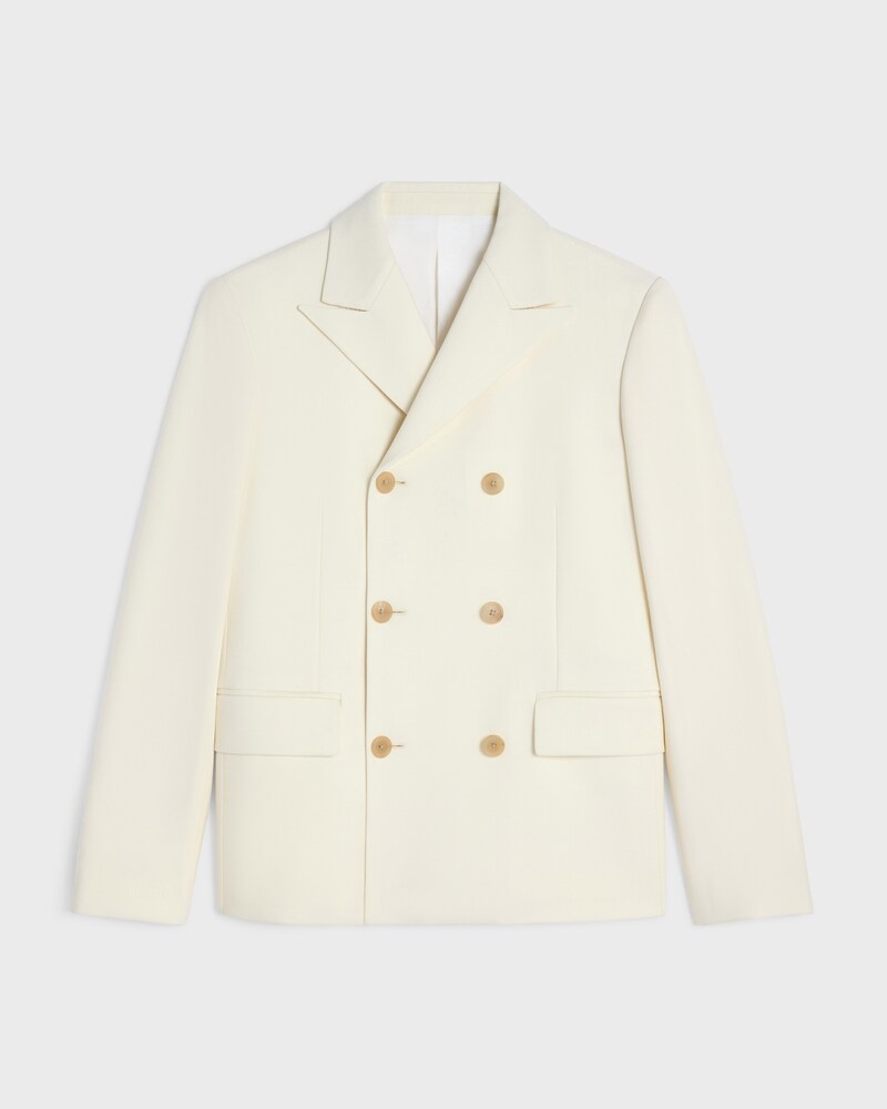 tailored jacket IN stretch wool gabardine - WHITE -  - 1 | CELINE