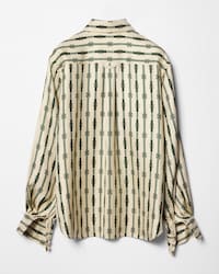 shirt IN printed silk twill - CREAM/DARK GREEN -  - 2 | CELINE
