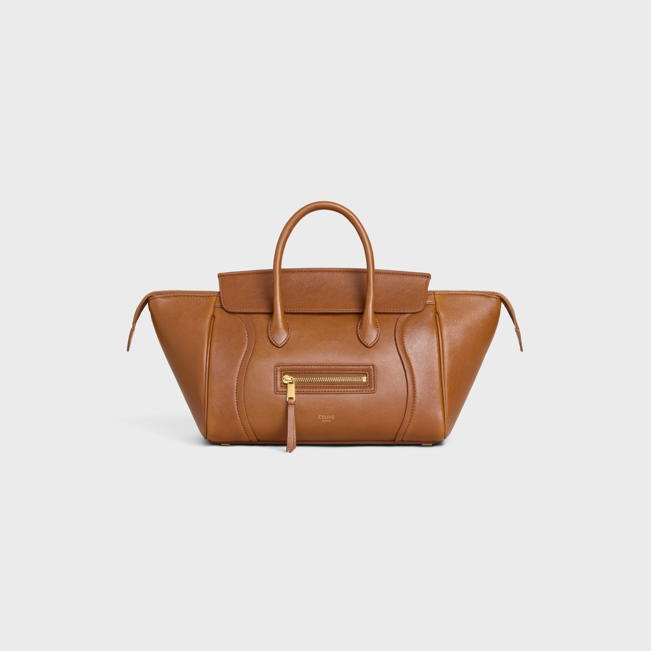 LITTLE LUGGAGE IN SUPPLE SHINY LAMBSKIN - SOFT TAN | CELINE