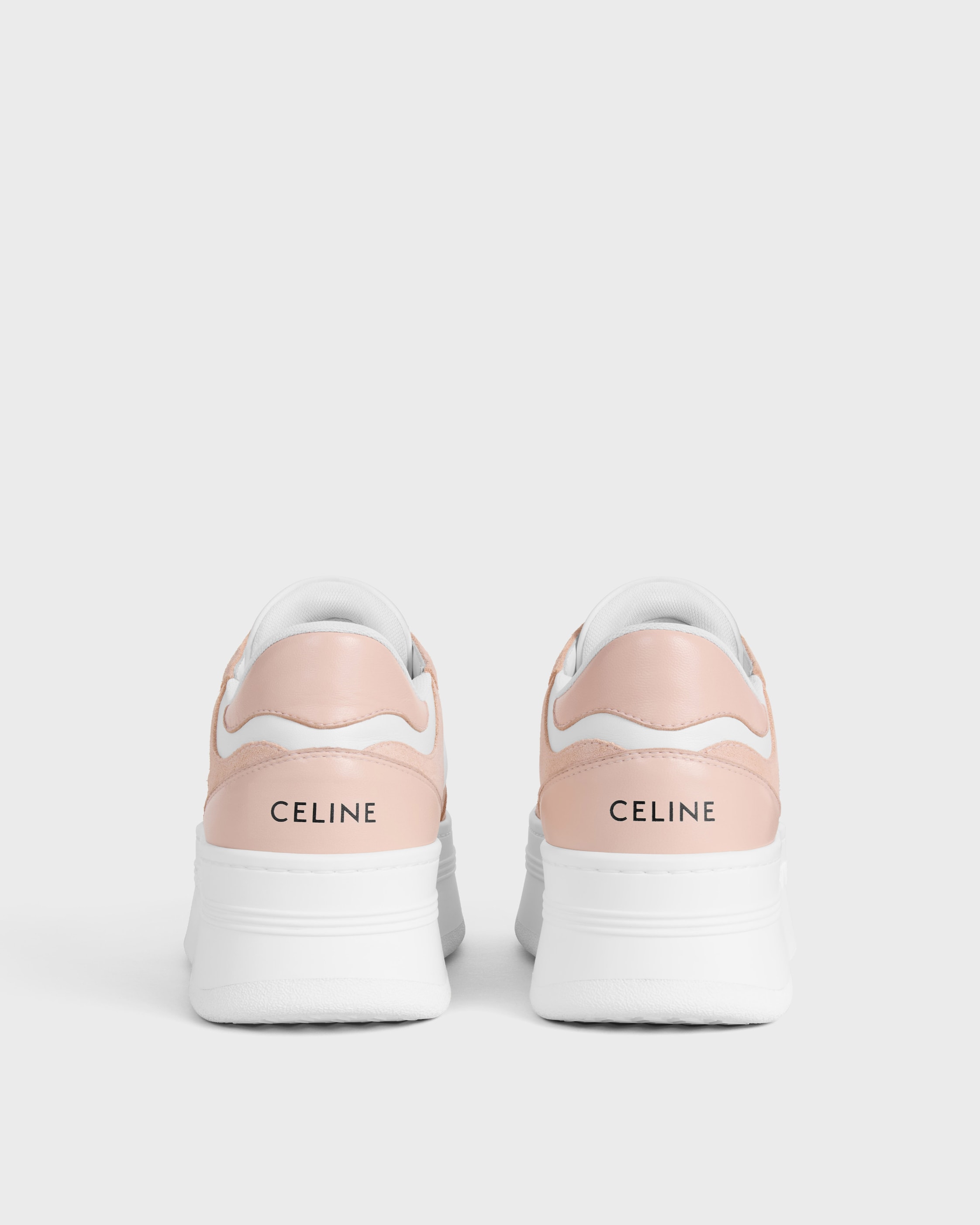 BLOCK WEDGE SNEAKER IN CALFSKIN AND SUEDE CALFSKIN - OPTIC WHITE