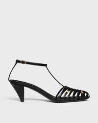 SANDALIA EFECTO JAULA CON TACÓN DE PIEL DE CABRA - NEGRO -  - 1 | CELINE