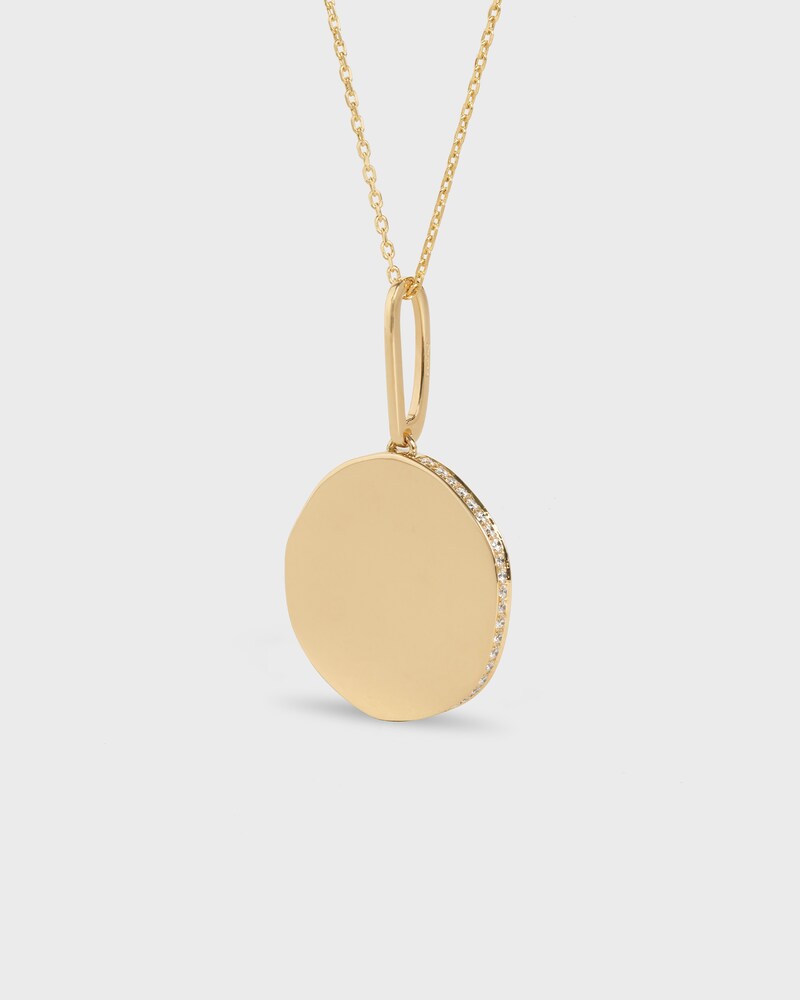 Medaille Celine Small Necklace in Yellow Gold and Diamonds - Yellow Gold and White - NECKLACES - 1 | CELINE