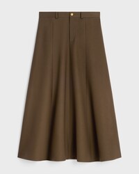 skirt IN cotton gabardine - MILITARY BROWN -  - 1 | CELINE