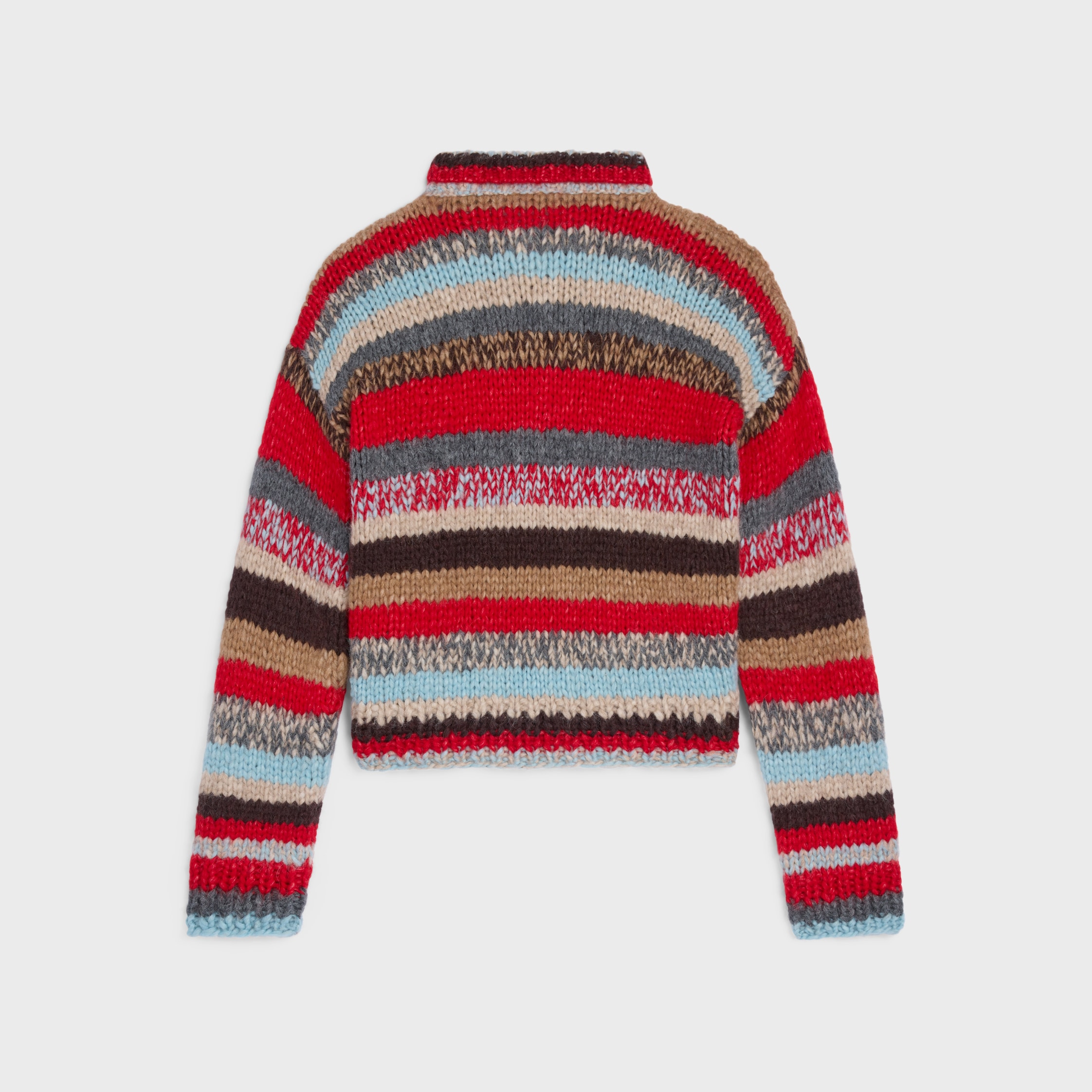CELINE マルチカラーニット M polo sweater IN MOULINE ALPACA AND WOOL - RED/MULTICOLOR | CELINE