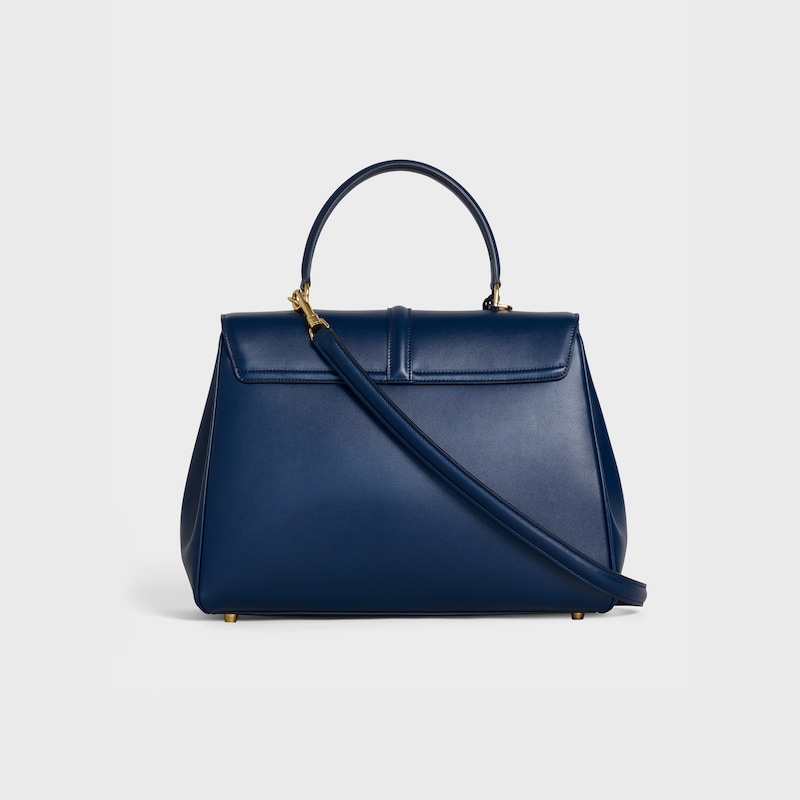 Classique 16 Bag in satinated calfskin - Dark blue - 16 - 1 | CELINE