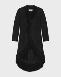 coat IN viscose and wool natté - BLACK -  - 1 | CELINE