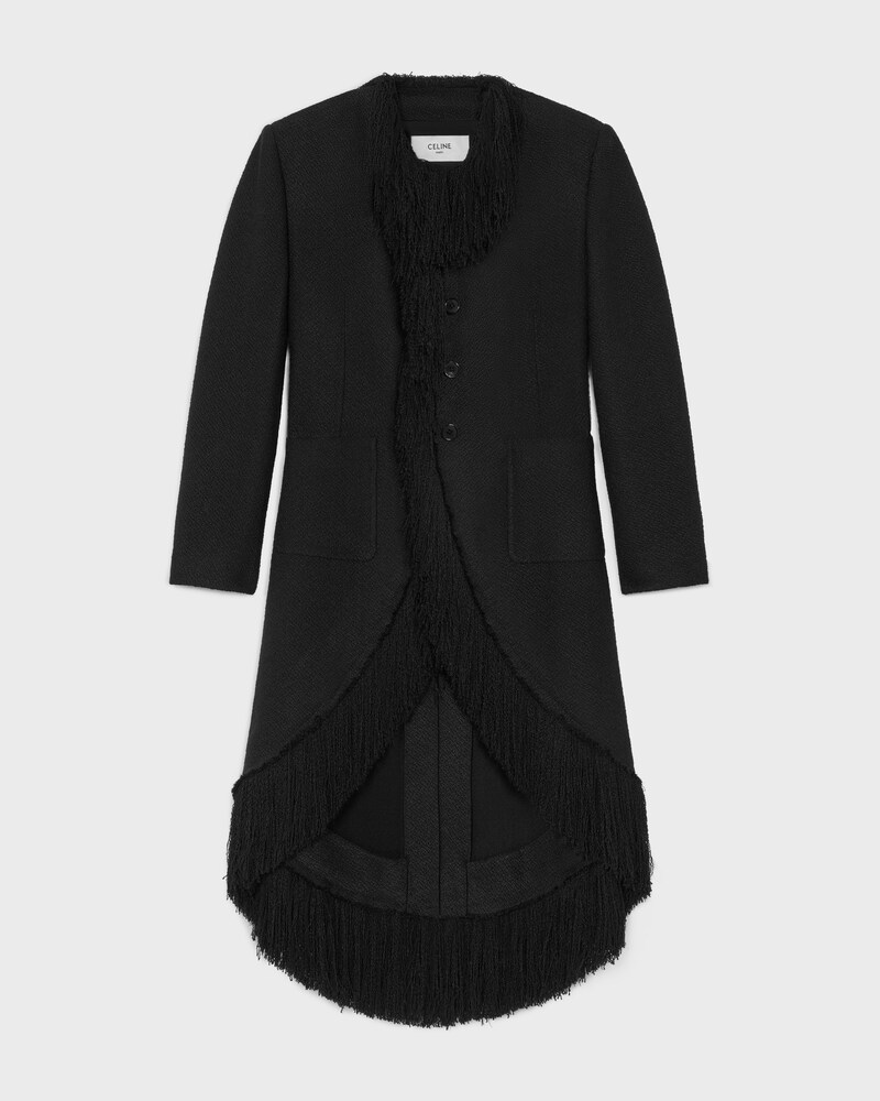coat IN viscose and wool natté - BLACK -  - 1 | CELINE