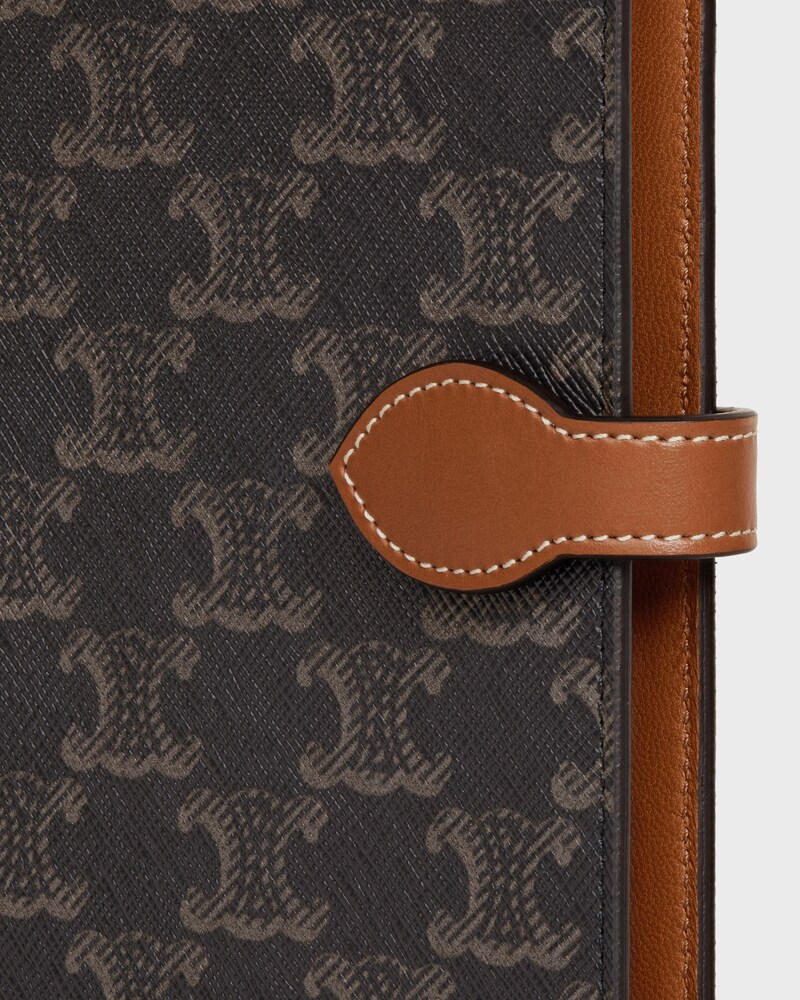 Large notebook cover in triomphe canvas and calfskin - TAN - CELINE MAISON - 1 | CELINE