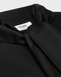 cropped lavalliere shirt IN silk twill - BLACK -  - 2 | CELINE