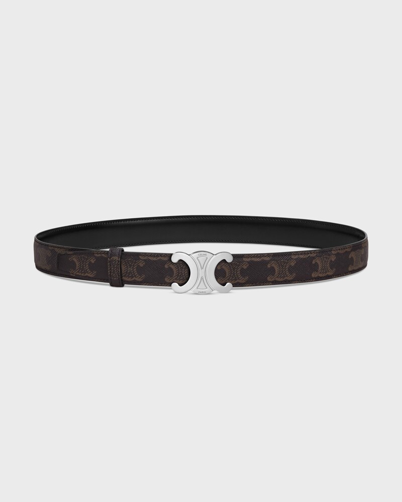 Reversible Strap 25MM IN Taurillon Leather and Triomphe Canvas -  -  - 1 | CELINE