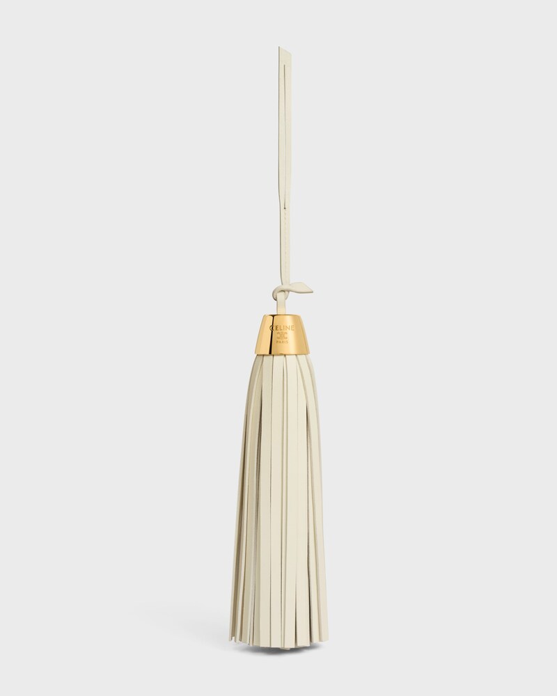 TASSEL CHARM EM PELE DE CORDEIRO LISA - ULTRA WHITE - BAG CHARMS - 1 | CELINE