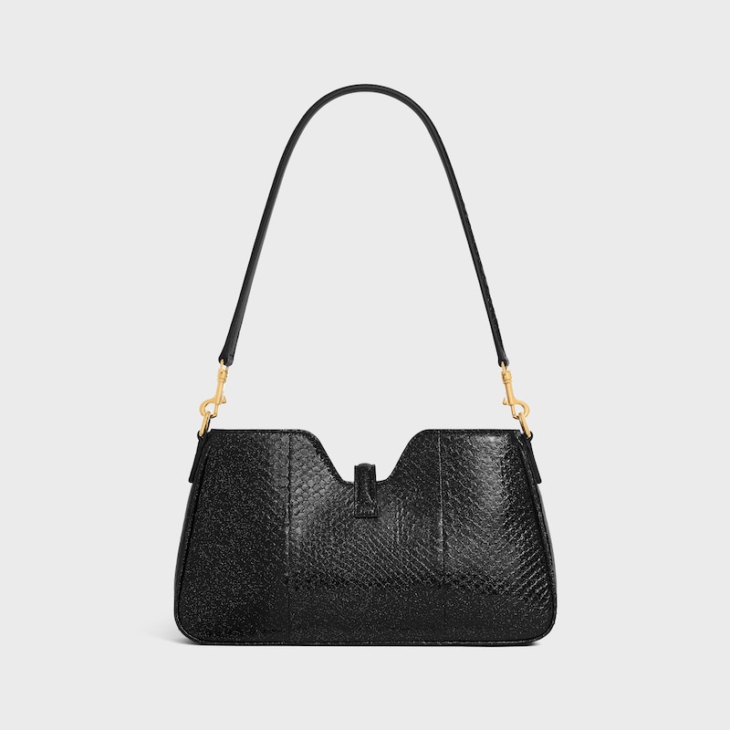 SHOULDER CAMILLE 16 SOFT IN PYTHON GLITTER - BLACK GLITTER - CAMILLE - 1 | CELINE