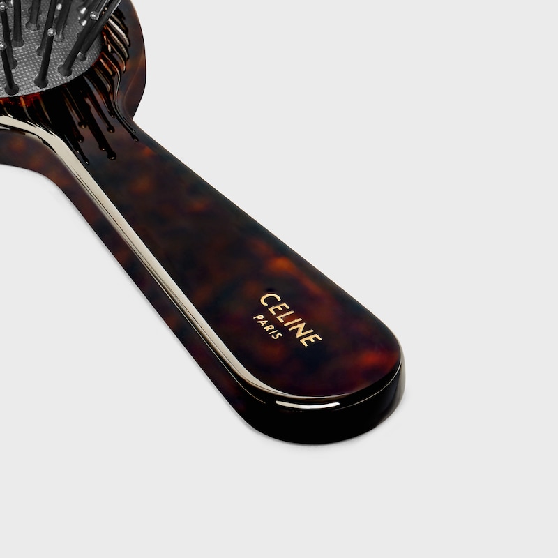 Hair brush in Acetate - DARK HAVANA - ACCESSORIES - 1 | CELINE