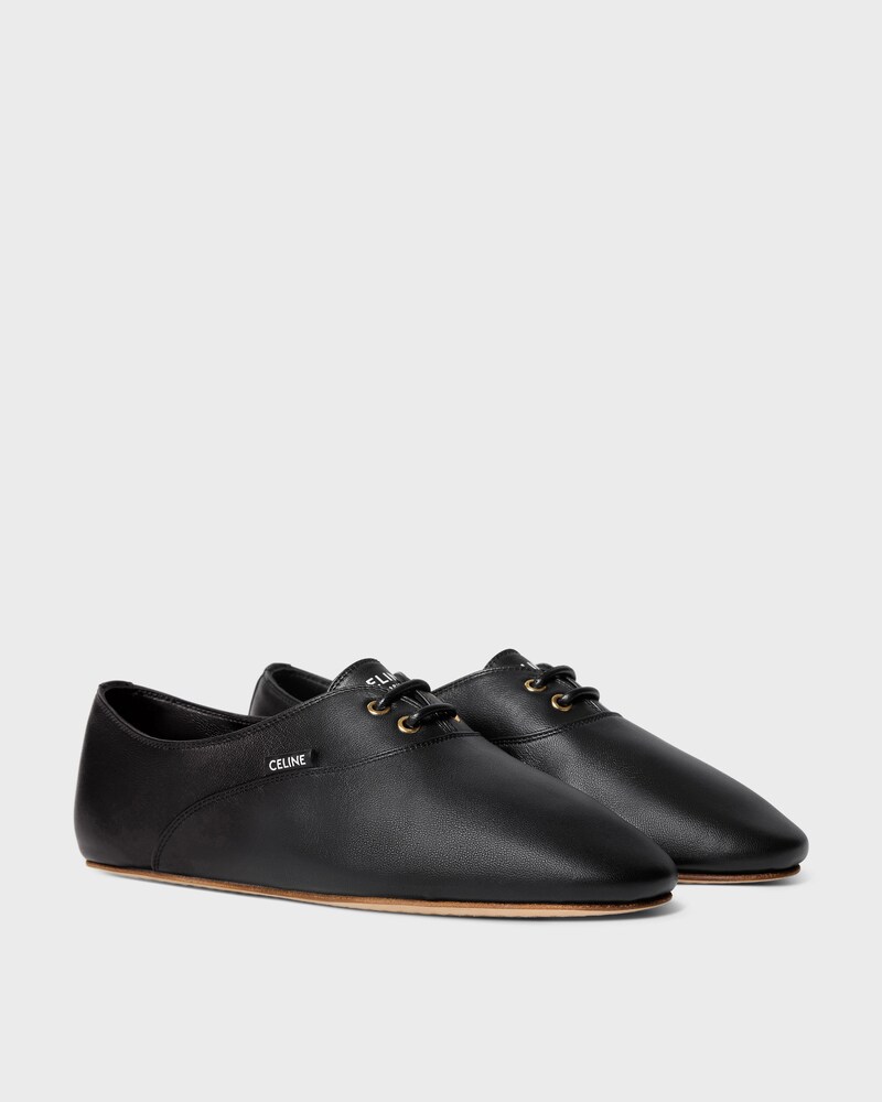 BALLET LACE-UP SHOE IN LAMBSKIN - BLACK -  - 1 | CELINE