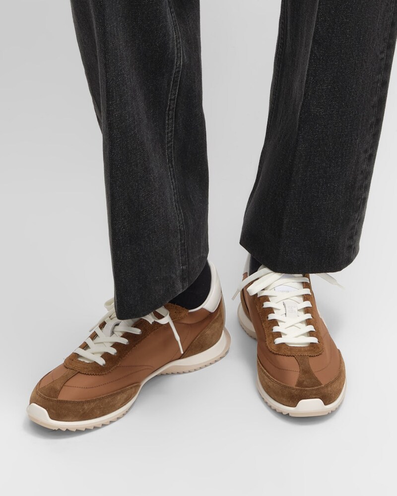 SNEAKER RACER EN NYLON, CUIR DE VEAU VELOURS ET CUIR DE VEAU - SAHARA -  - 1 | CELINE