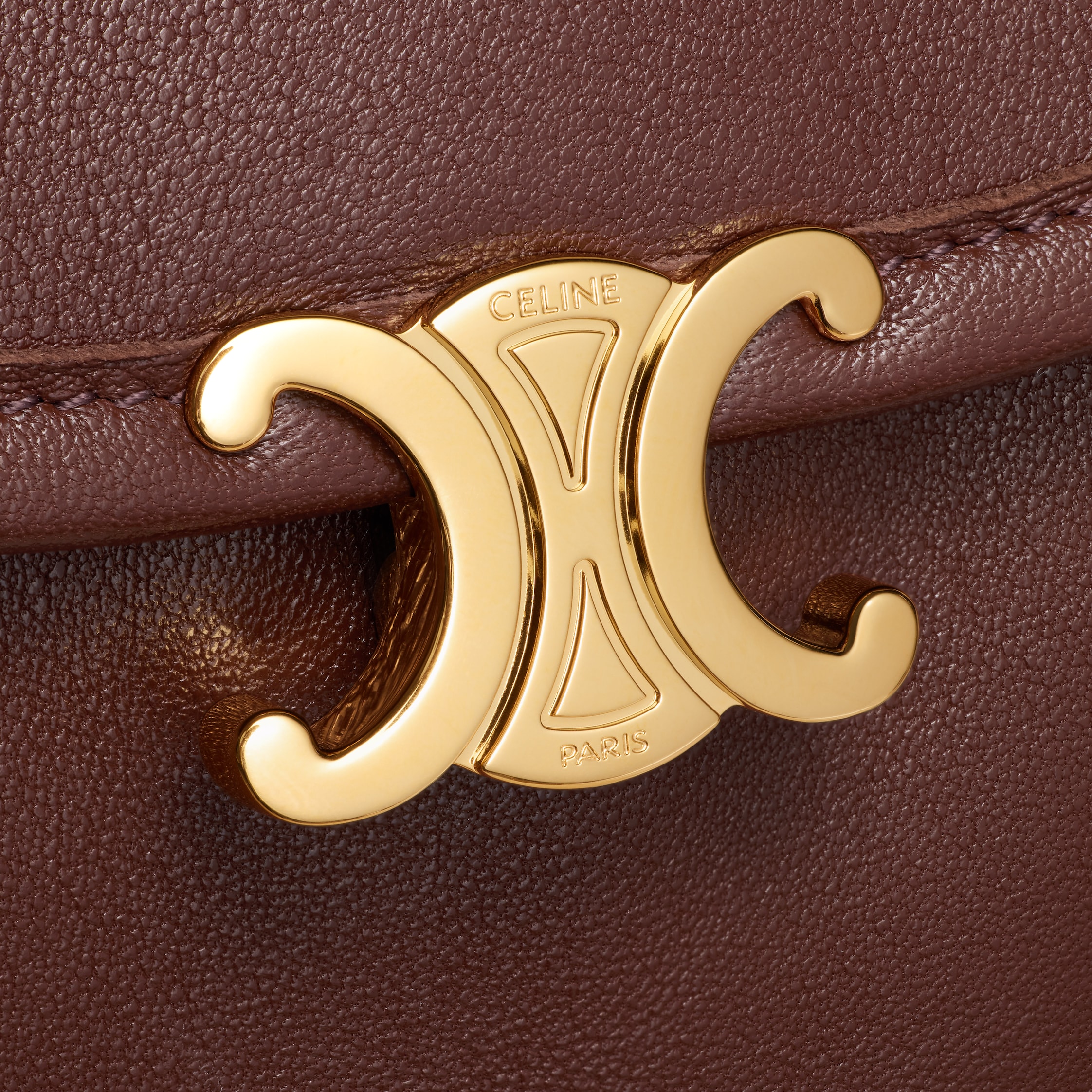 MINI BACKPACK SOFT TRIOMPHE IN SUPPLE SHINY LAMBSKIN - DEEP BROWN