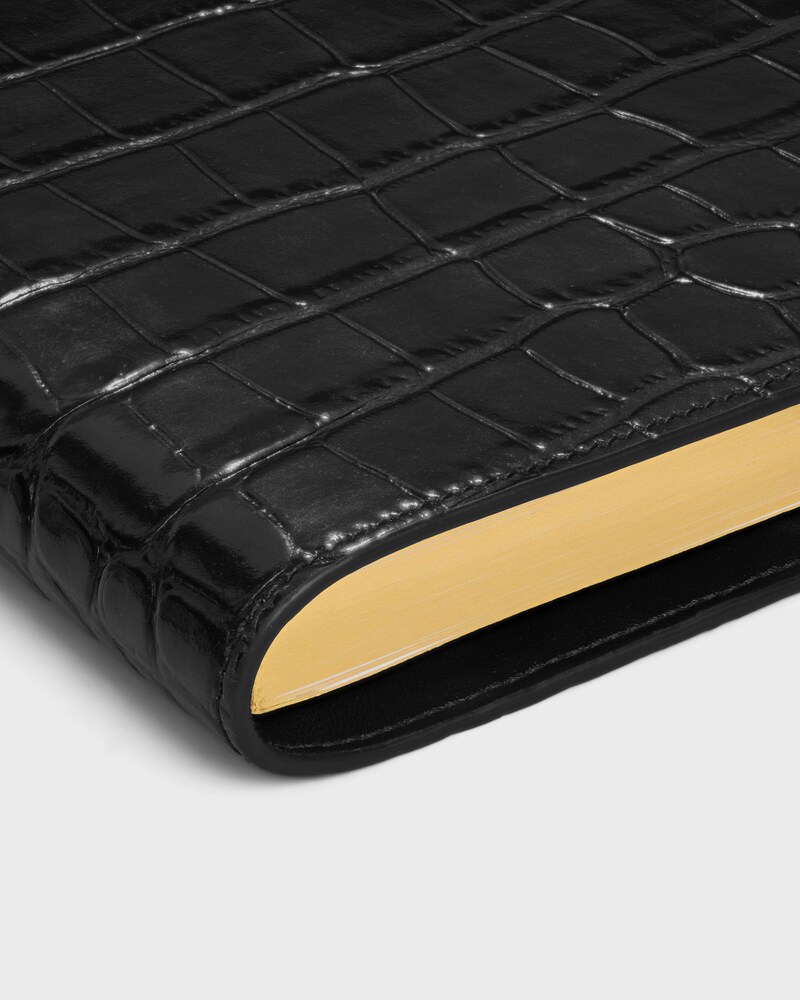 Capa de Caderno Grande em CROCODILE NILOTICUS - PRETO - PAPELARIA - 1 | CELINE