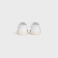 CELINE LOU LOW LACE-UP SNEAKER WITH TRIOMPHE IN LAMBSKIN - OPTIC WHITE/DARK GREY -  - 2 | CELINE