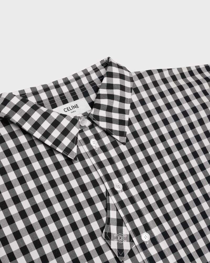 shirt IN vichy cotton - NOIR/IVOIRE -  - 1 | CELINE