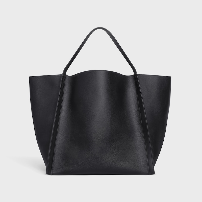 MEDIUM CUBE BAG IN SUPPLE CALFSKIN - BLACK - MORE LINES - 1 | CELINE