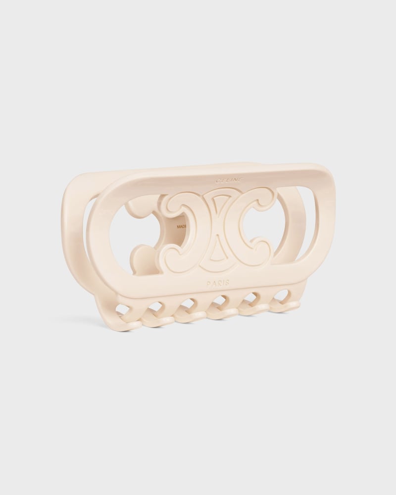 CELINE MAILLON TRIOMPHE HAIR CLAW IN ACETATE AND STEEL - IVORY - HAIR ACCESSORIES - 1 | CELINE