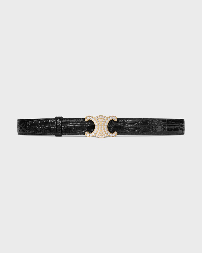 Reversible Strap 25 IN TAURILLON LEATHER AND CROCODILE EMBOSSED CALFSKIN -  -  - 1 | CELINE