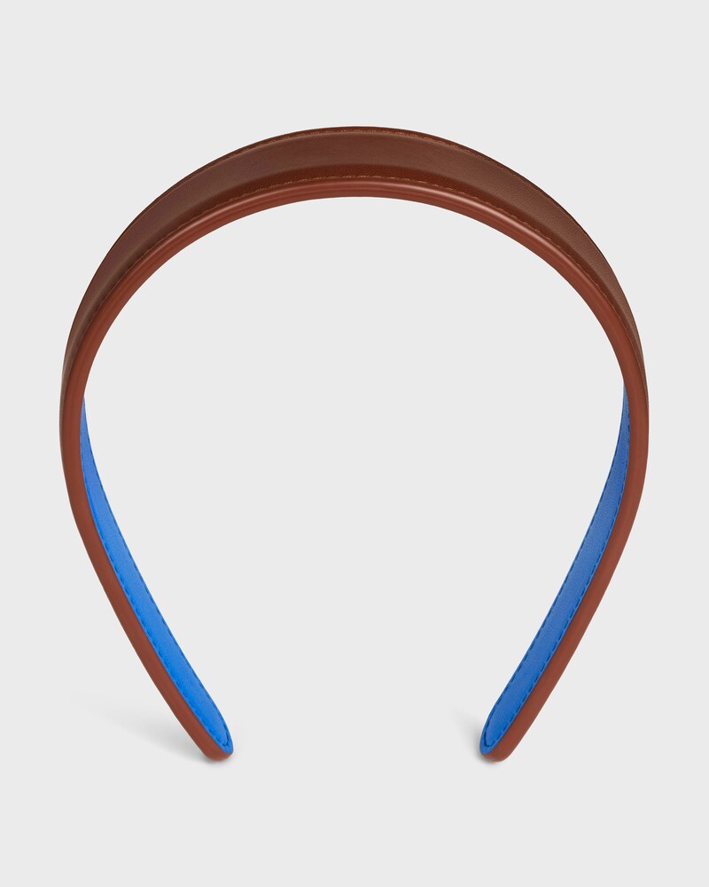 CERCHIETTO CELINE BICOLORE IN PELLE DI AGNELLO - MARRONE/ULTRA BLU - ACCESSORI PER CAPELLI - 1 | CELINE