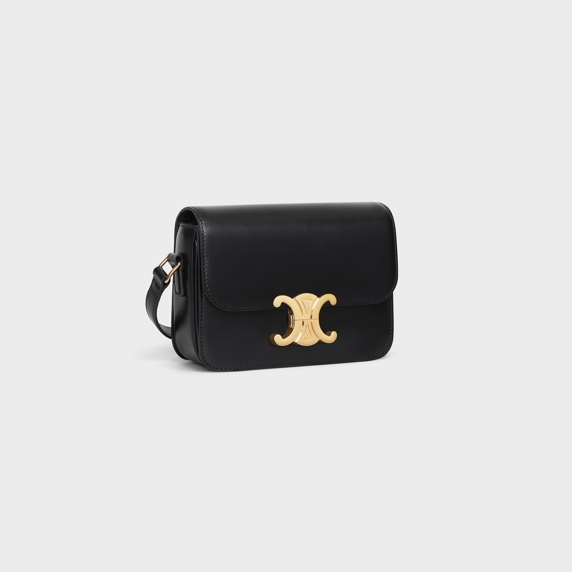 TEEN TRIOMPHE BAG IN shiny calfskin - BLACK | CELINE
