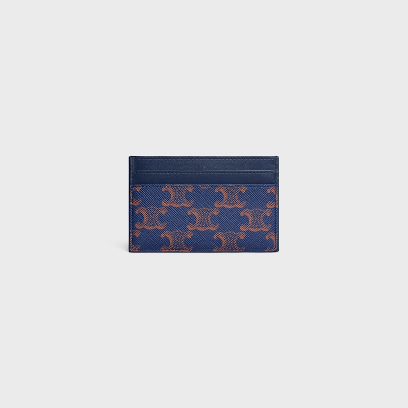 PORTA-CARTÕES EM TRIOMPHE CANVAS E PELE DE BEZERRO - AZUL MARINHO PROFUNDO - PORTA-CARTÕES - 1 | CELINE