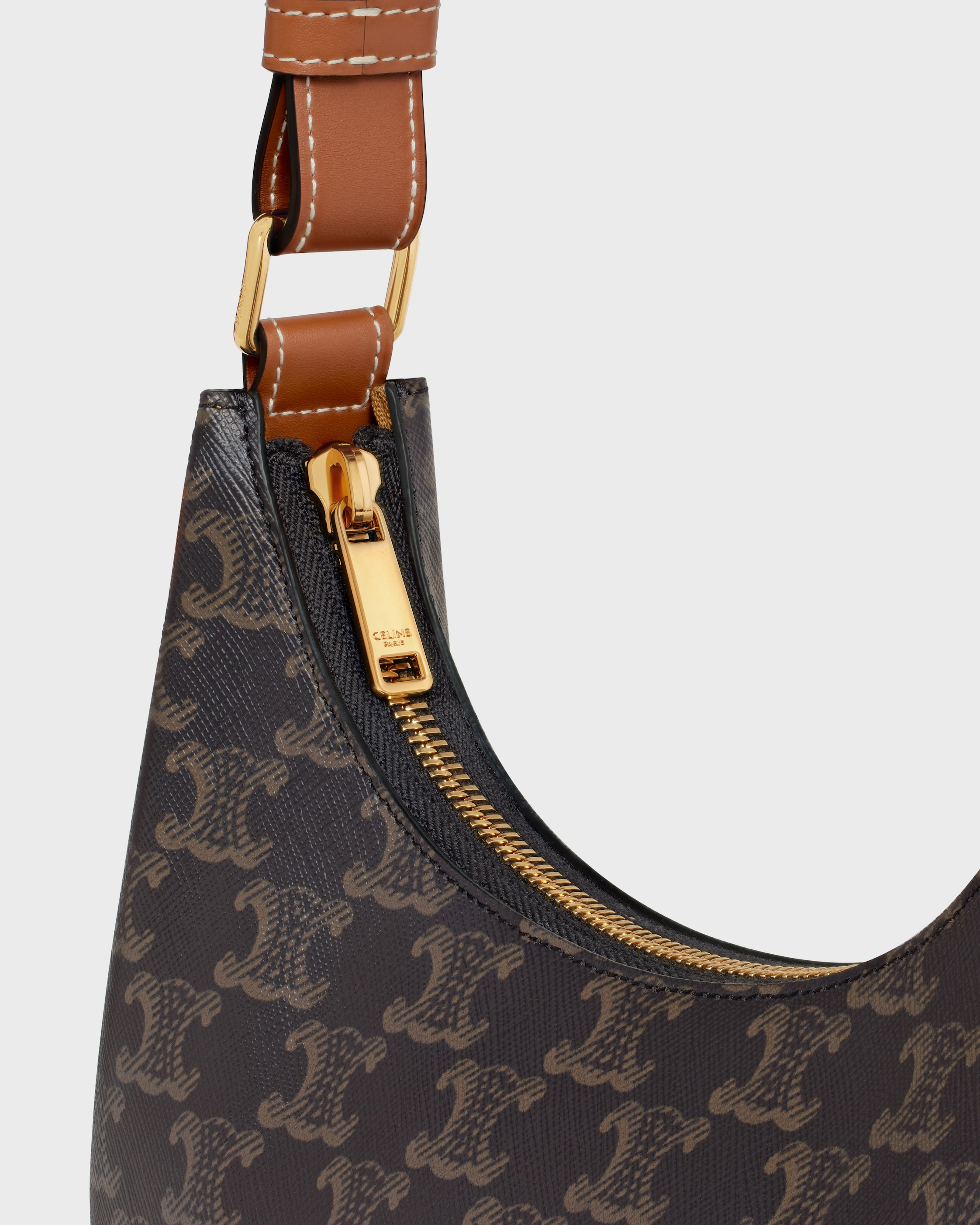 Ava Bag IN Triomphe Canvas and calfskin - Tan | CELINE