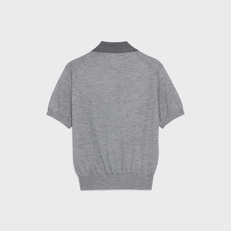 polo cachemire soie fin - LIGHT GREY/GREY -  - 1 | CELINE