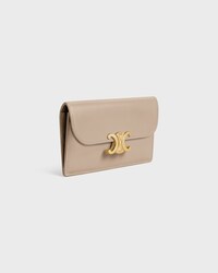 LONG CARD HOLDER WITH FLAP TRIOMPHE  IN Shiny calfskin - SAFARI - CARD HOLDERS - 2 | CELINE