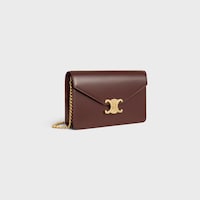 POCHETTE AVEC CHAÎNE MARGO veau brillant - Châtaigne - MINI SACS - 2 | CELINE