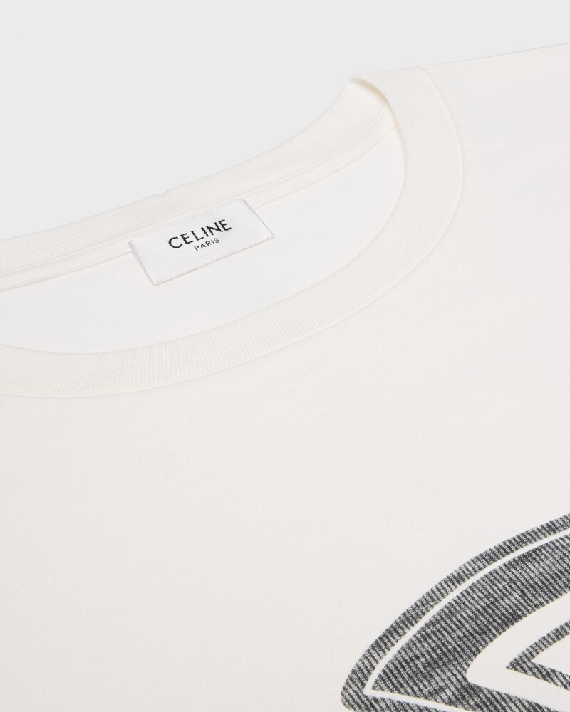 t-shirt loose JERSEY COTON - BLANC/NOIR -  - 1 | CELINE