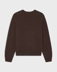 crew neck sweater IN WOOL AND CASHMERE - BROWN -  - 2 | CELINE