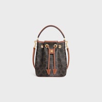TEEN CLARA BAG IN Triomphe Canvas and calfskin - TAN - CROSS-BODY BAGS - 1 | CELINE