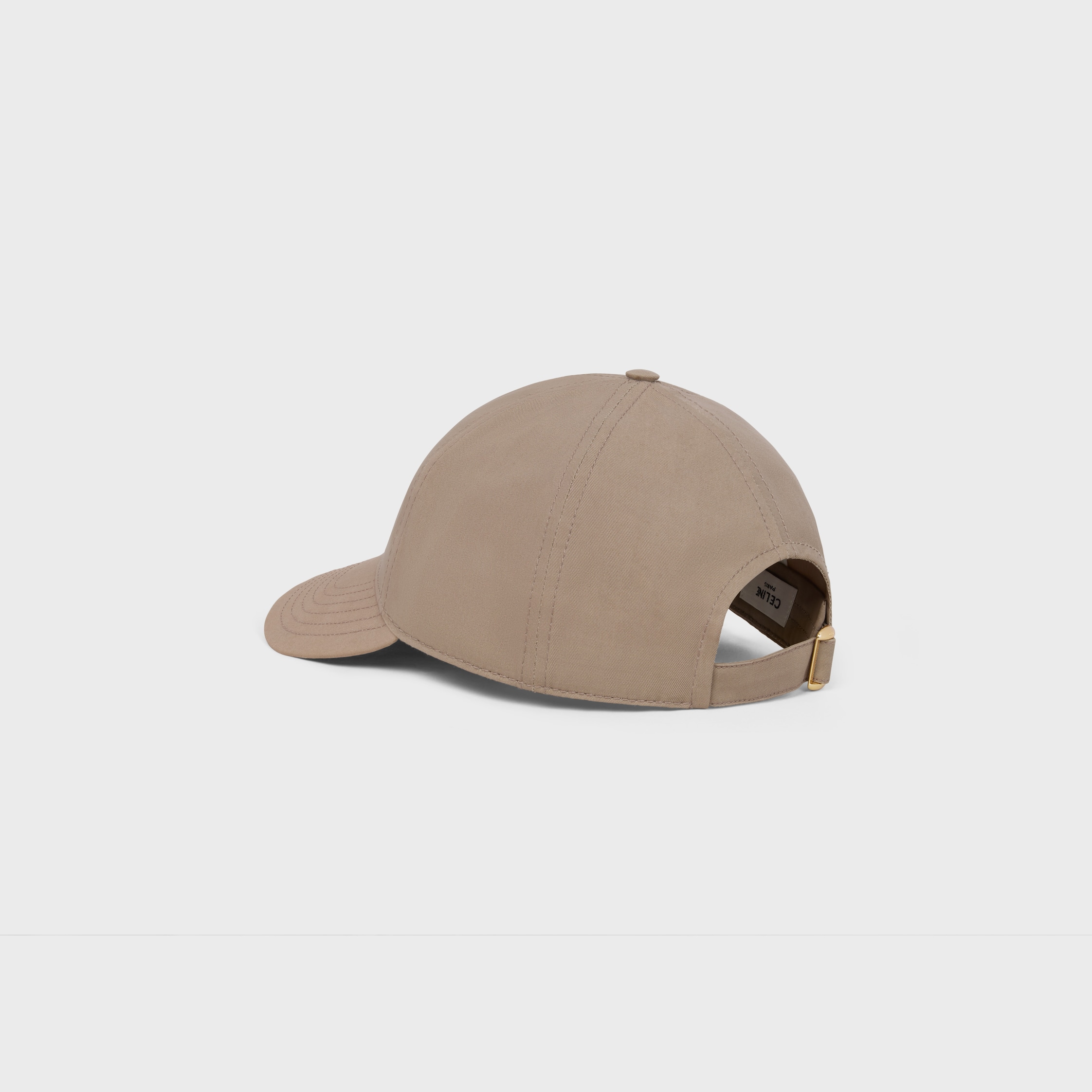TRIOMPHE BASEBALL CAP IN COTTON GABARDINE - GREIGE | CELINE