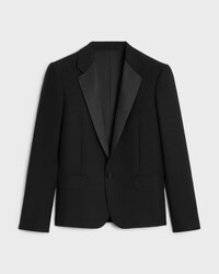 short tux jacket in wool and mohair - BLACK -  - 1 | CELINE