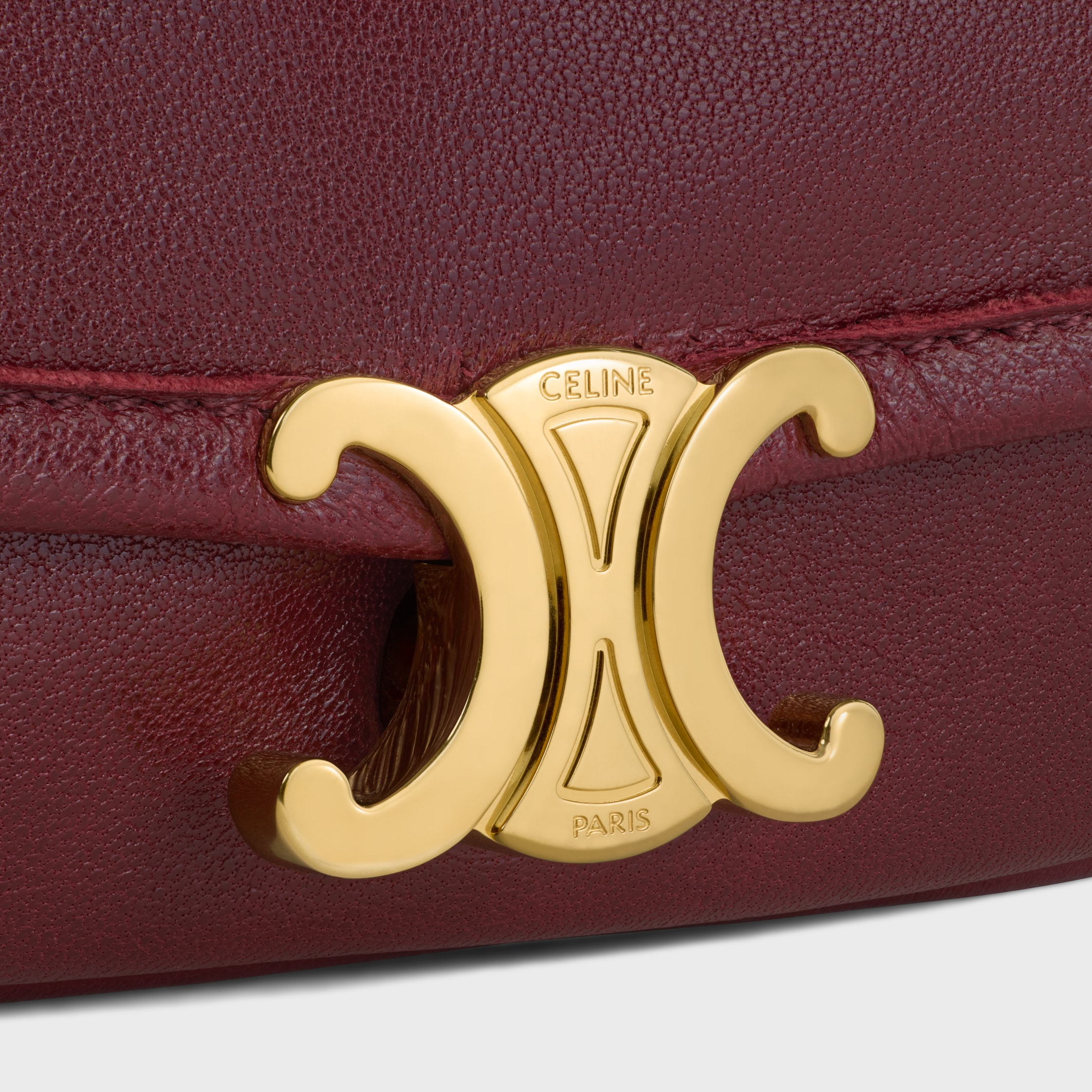 LITTLE HALFMOON SOFT TRIOMPHE IN SUPPLE SHINY LAMBSKIN - SYRAH