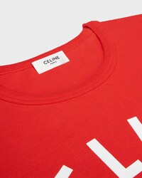regular t-shirt IN RIBBED COTTON JERSEY - RED CYCLIST/OFF WHITE -  - 2 | CELINE