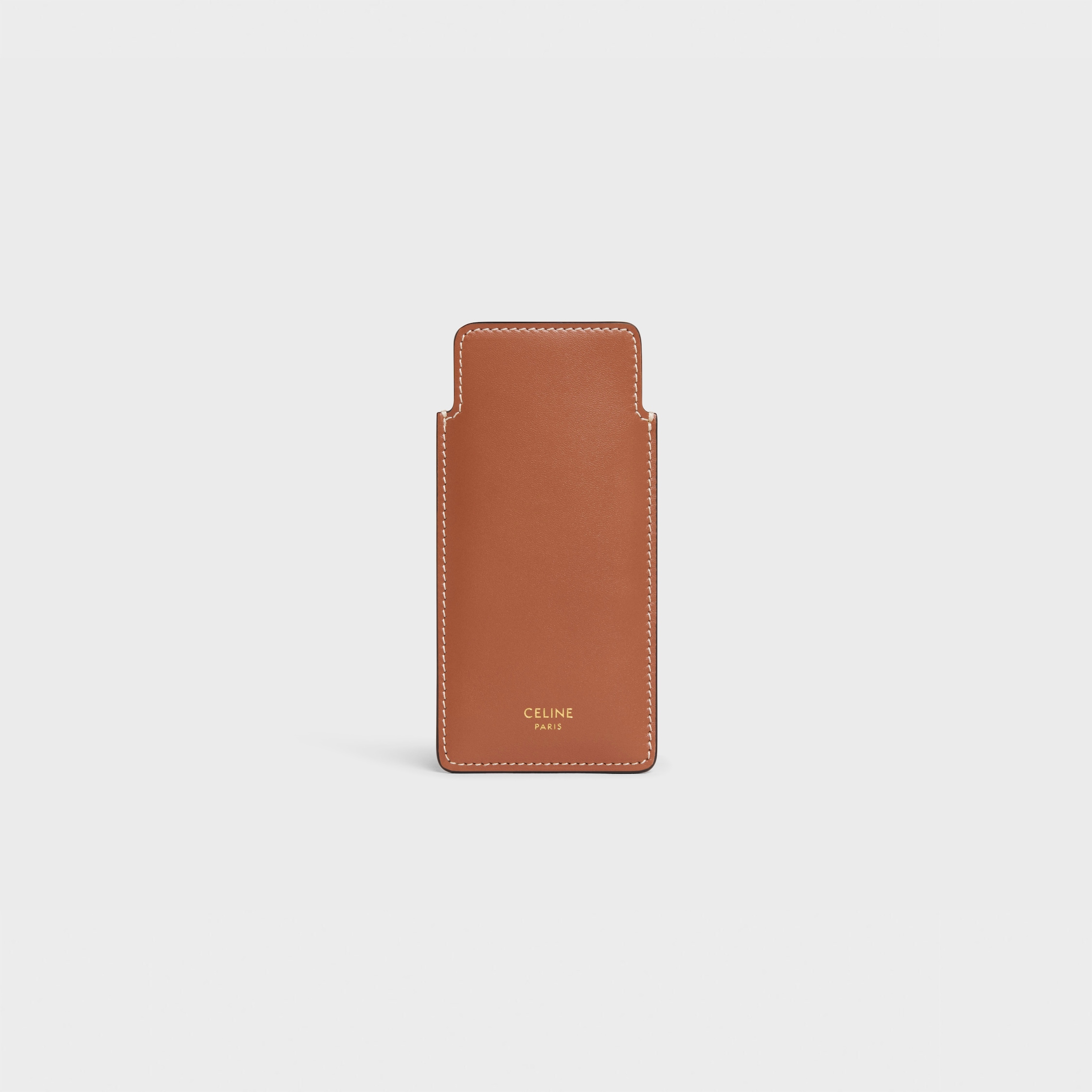 Small Hair Comb With Case in Smooth Calfskin - TAN | CELINE